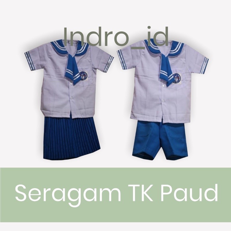 RT45YU SERAGAM TK / PAUD BIRU PUTIH BERDASI