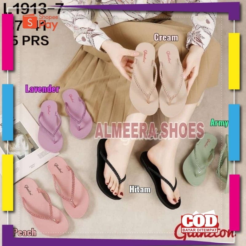 [PREMIUM ORIGINAL] GLANZTON L1913-7 GLITER / SANDAL JAPIT WANITA KEKINIAN