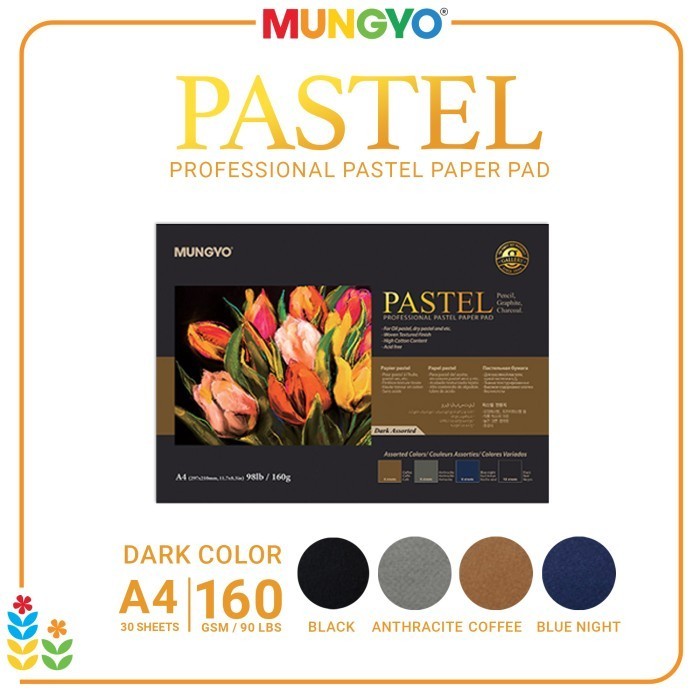 

Mungyo Pastel Paper Pad Set Kertas Drawing Coloring - A4 DARK COLOR