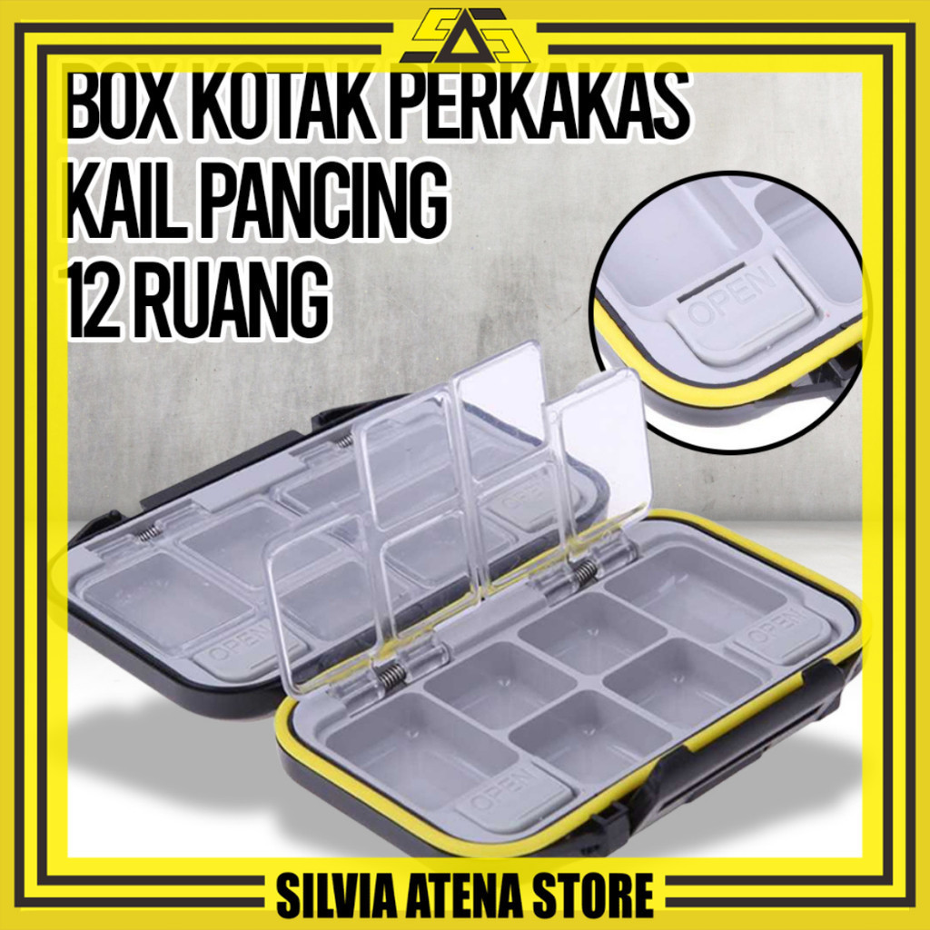 SILVIA ATENA STORE-Box Kotak Perkakas Kail Pancing 12 Ruang Box Kotak Perkakas Kail Pancing 12 Ruang