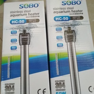 AMARA/SOBO heater 50Watt aquarium stainless steel pemanas air sobo