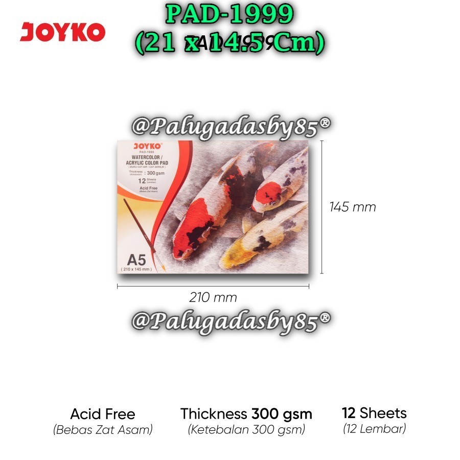 

(1 Biji) GROSIR Sketch Book JOYKO PAD-1999 A5-12 300 Gsm / Joyko Watercolor Pad PAD-1999