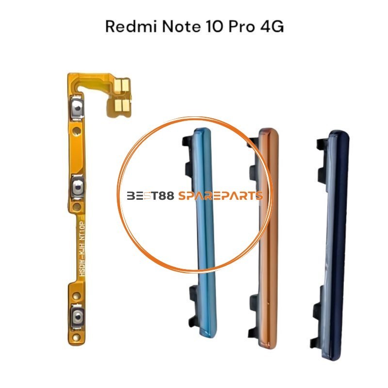 1SET FLEXIBLE ON OFF VOLUME + TOMBOL LUAR XIAOMI REDMI NOTE 10 PRO ( BEST88 )
