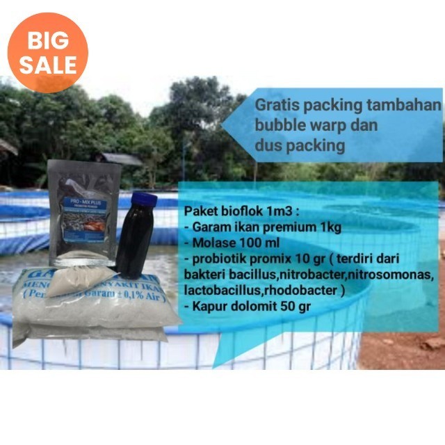 Paket kolam bioflok 1 m3 / paket lengkap bioflok / bioflok / kolam bioflok / probiotik / probiotik b