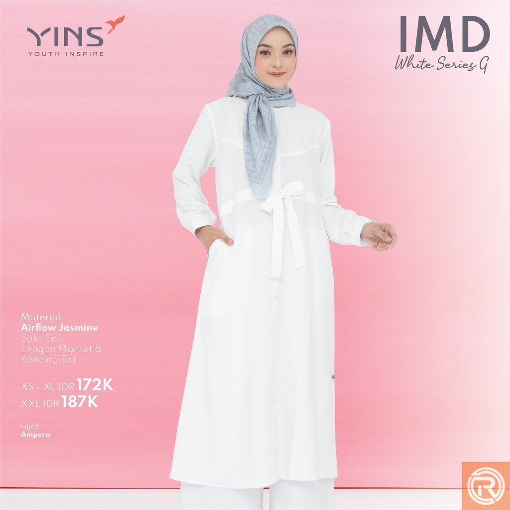 Nibras - Baju Dress Gamis Muslim Putih Premium Wanita Imd White Series G by Nibras - Ribigha
