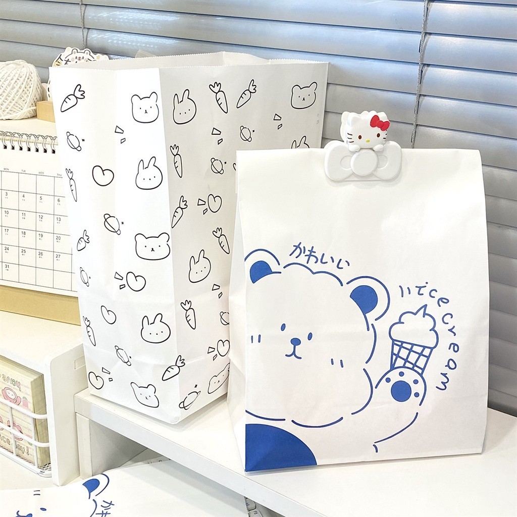 

[GAMGAM] Bear Character Printed Paper Bag Kantong Kertas Serbaguna Packaging Motif