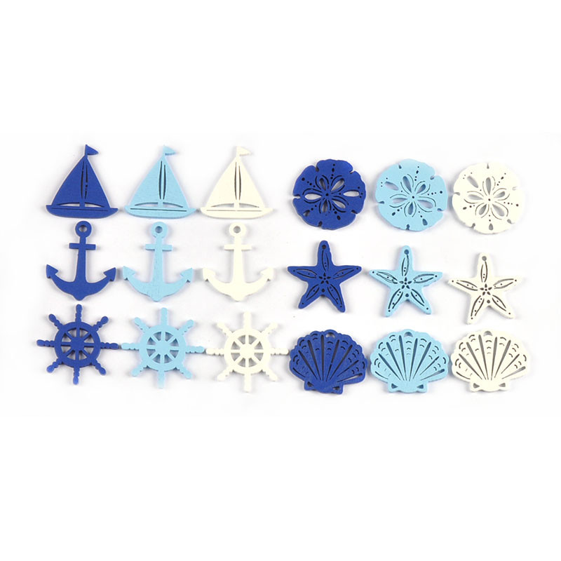 

25pcs 2.9-3.7cm Mixed Starfish/Sailing/Rudder Wooden Ornaments DIY Crafts Scrapbooking Supplies Home Decor Handicraft Arts C4038