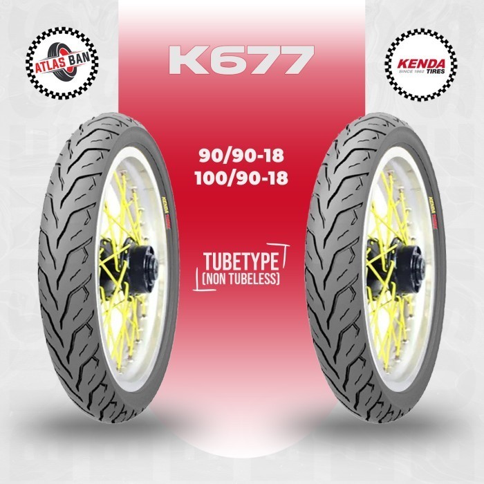 Paket Ban Motor KENDA K677 90/90 - 100/90 Ring 18 Non Tubeless