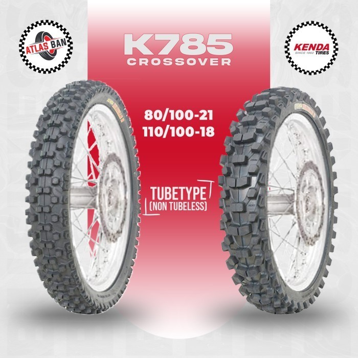 Paket Ban Motor TRAIL KENDA K785 80/100 Ring 21 - 110/100 Ring 18