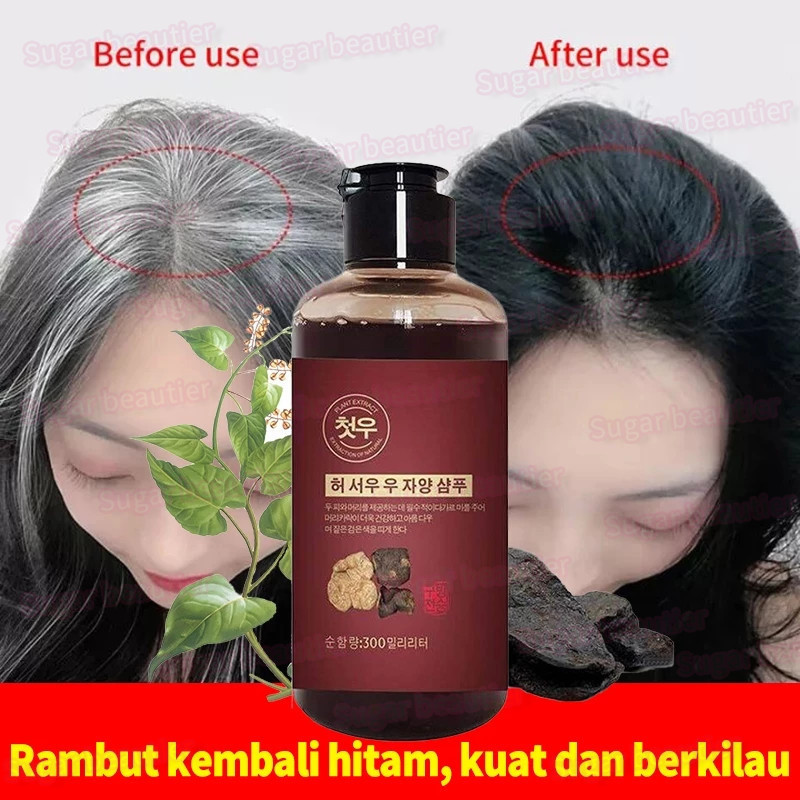 Shampo Pengontrol Minyak Anti Ketombe Anti Rambut Rontok Herbal Alami He Shou Wu Menutrisi akar ramb