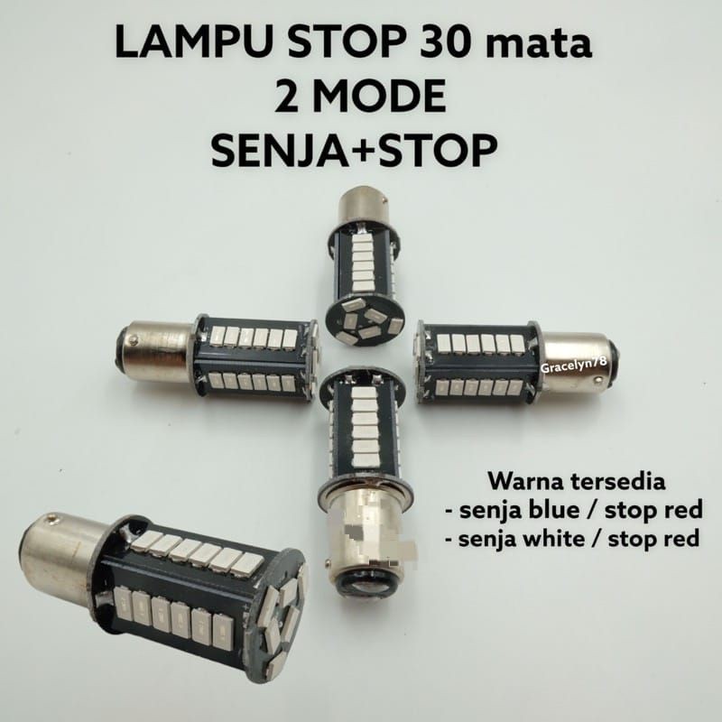 [ DELSER MOTOR ] LAMPU STOP MOTOR 30 LED 5 SISI DUA MODE RUNNING FLASH KEDIP SENJA STOP REM BELAKANG