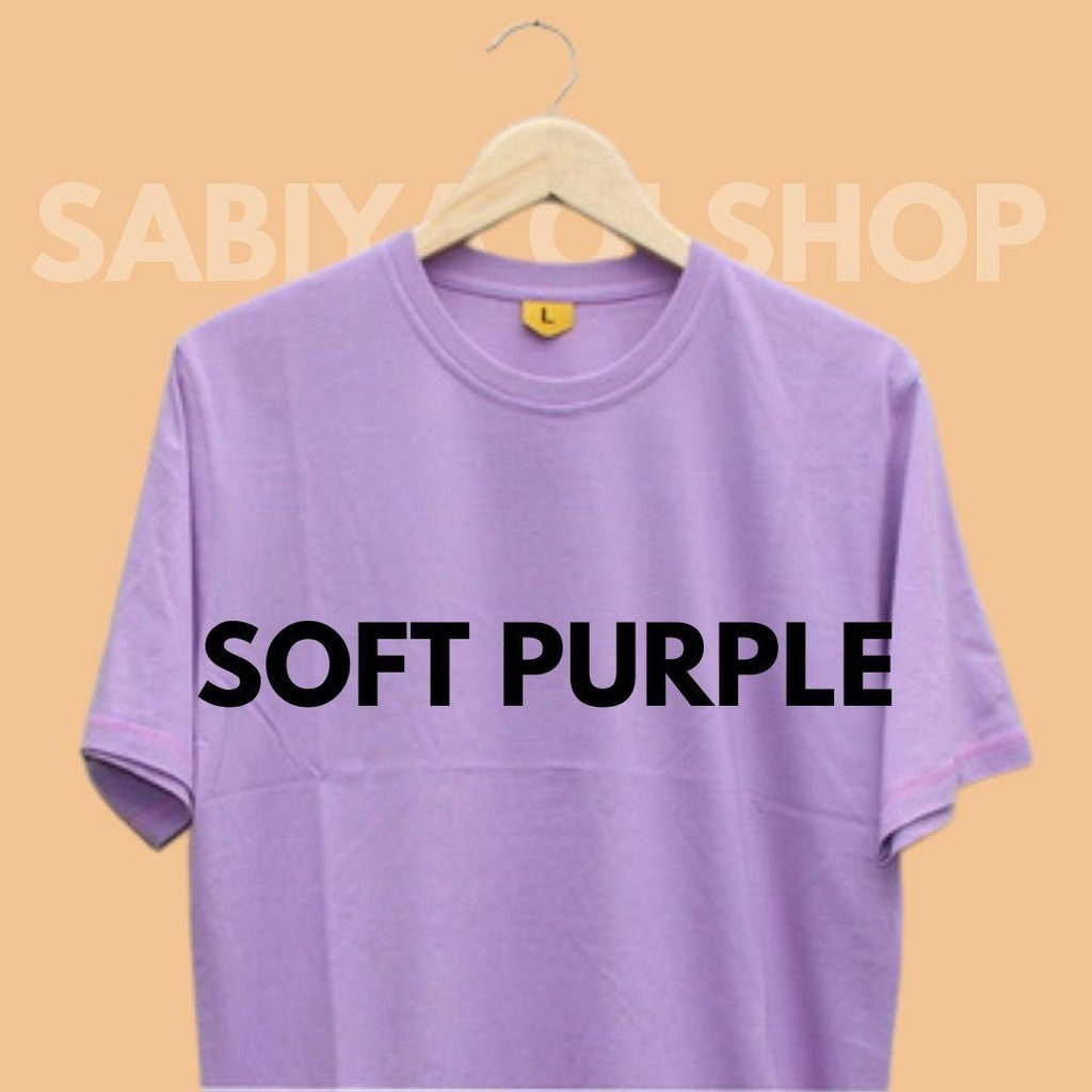 Kaos Polos PE 24S Pria Ungu Muda Lilac Soft Purple Lengan Pendek S M L XL XXL XXXL Sabiya Olshop