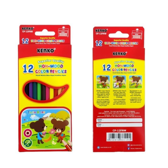 

Pensil Gambar KENKO CP-12FNW Non-Wood 12 Warna