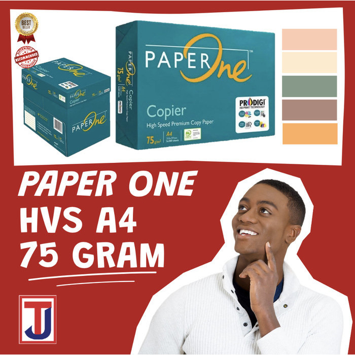 

promo ✨ -Kertas HVS Fotokopi A4 80 GRAM PAPER ONE isi 500 lembar - PAPERONE 75GRAM