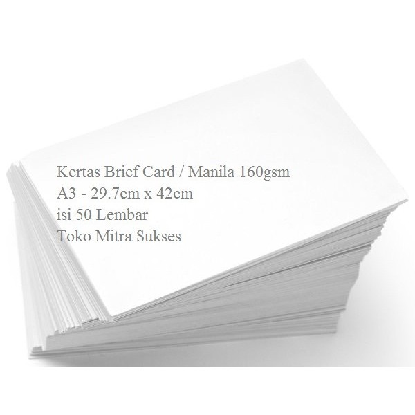 

promo ✨ -Kertas Brief Card - BC - Kertas Manila 160gram A3 isi 50 Lembar - A3