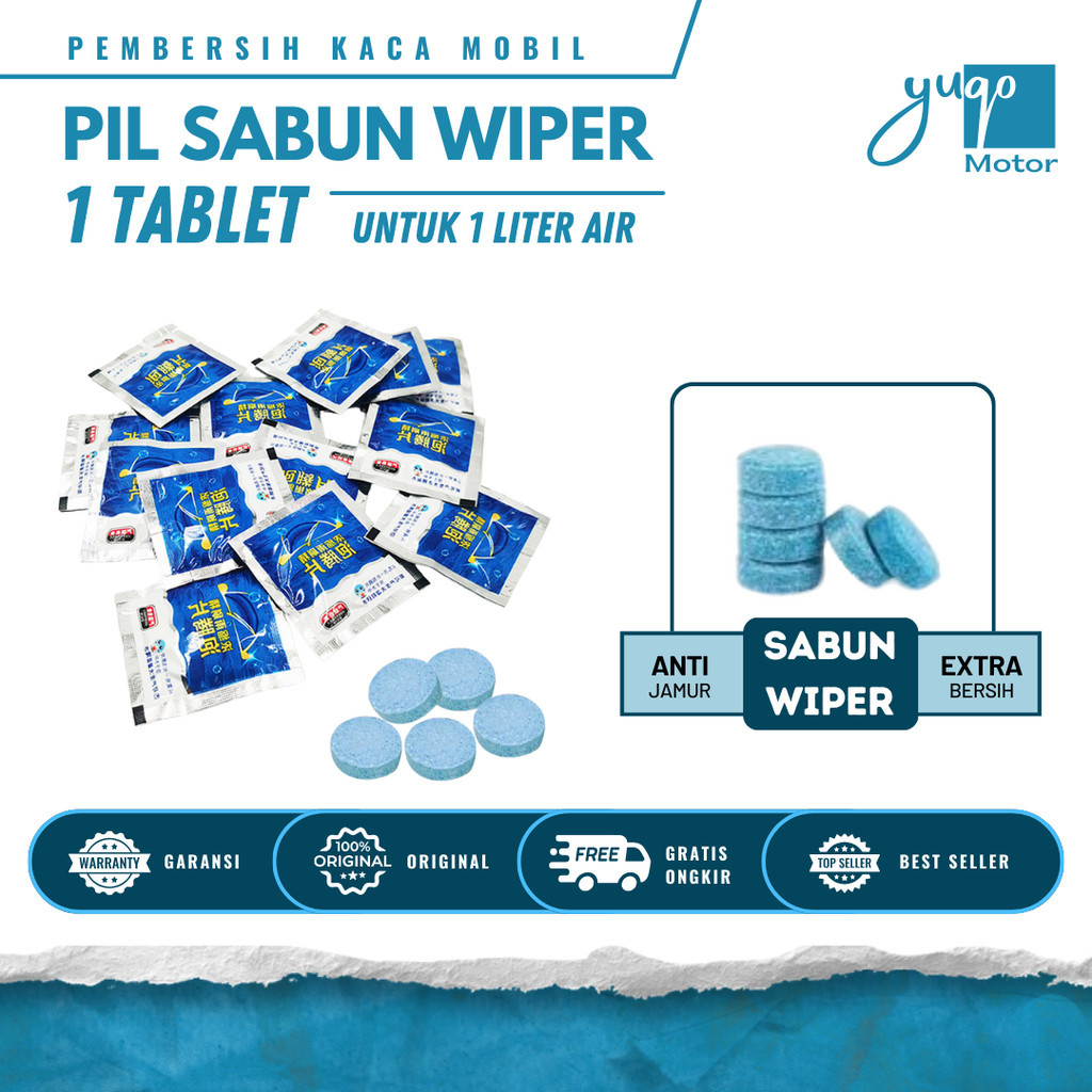 Tablet Sabun Pembersih Wiper Kaca Mobil Pil Obat Jamur