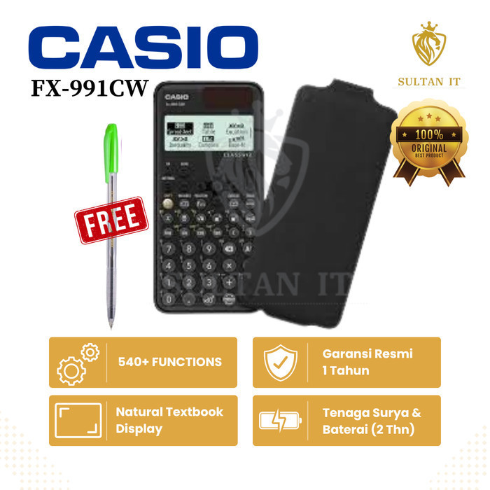 

Casio ClassWiz Model Scientific Calculator FX-991CW ORIGINAL - Hitam