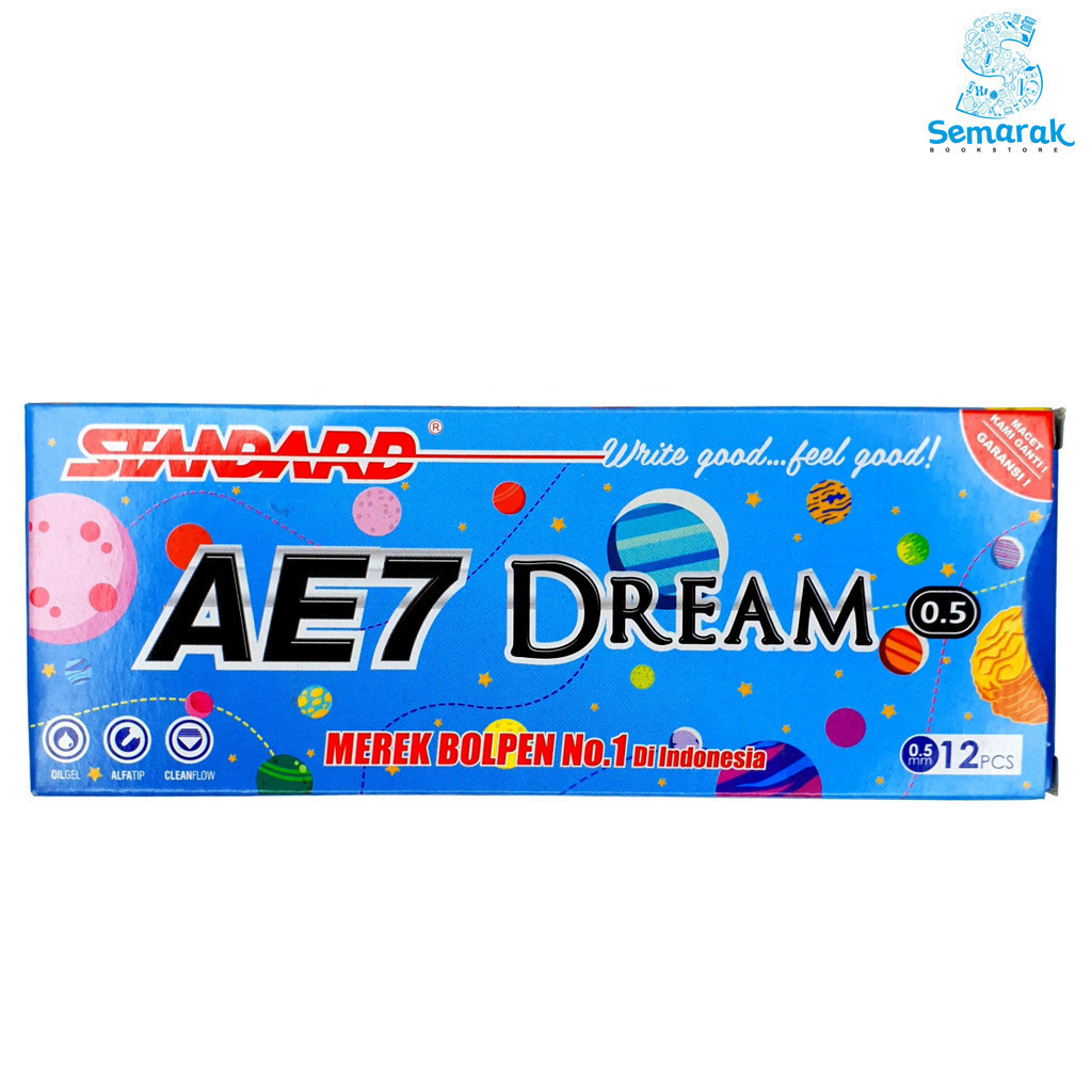 

Standard AE7 Dream Ballpoint Oil Gel - Alfatip 0.5 [1 Pack/12 Pulpen]