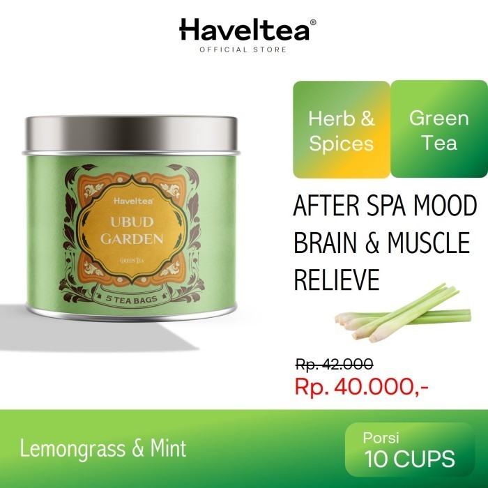

TERJUAL UBUD GARDEN | Mini Tin | Haveltea | Teh Rempah | Teh Hijau Serai Mint - Loose Leaf 15g