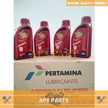 APS PART__ Harga Per Dus Grosir Oli Mesran Super Sae 20W-50 0.8 L Isi 24 800 Ml