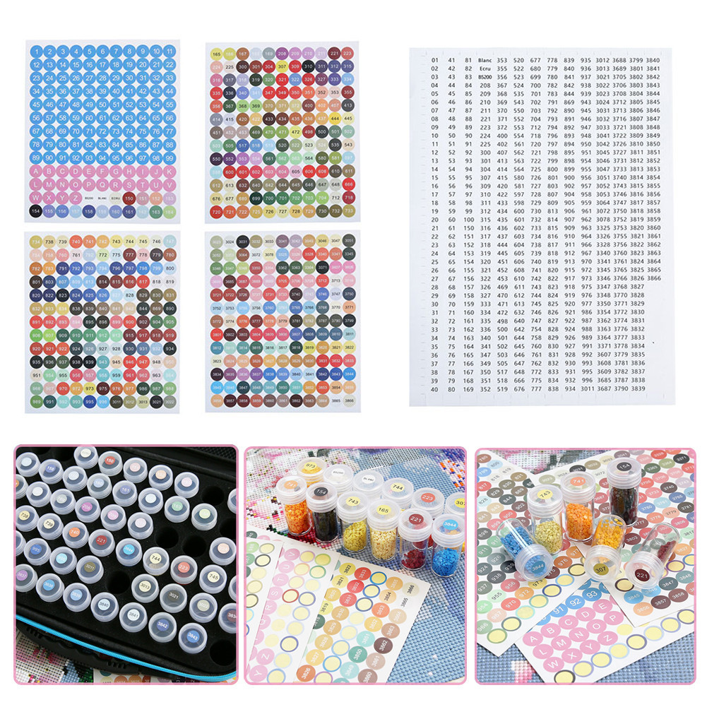 

DMC Colors Number Label Stickers for Diamond Painting Storage Box Mosaic Beads Organizer Bottle Tool Cross Stitch Label and Mark
