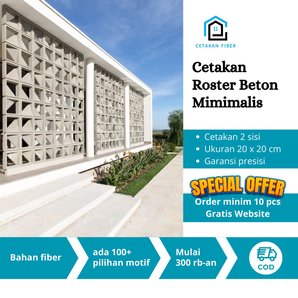 CETAKAN ROSTER MODEL DIAGONAL SUDUT JURAGAN FIBER