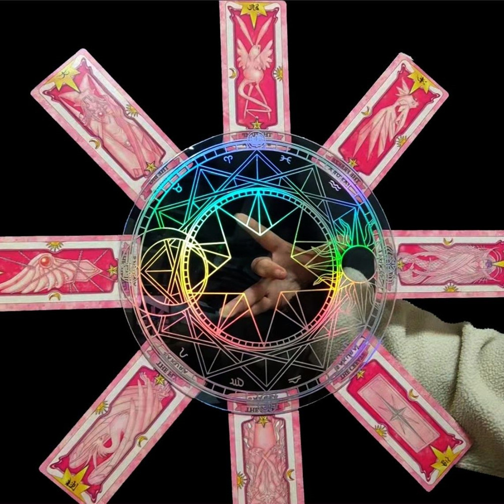

Anime Card Captor Cosplay Kinomoto Sakura Magic Circle Clow Card Tarot Turntable Funny Toy Halloween Party Accessoies Prop