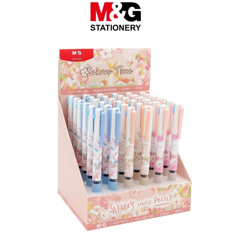 

Pulpen 3 in 1 M&G Sakura #AGPT4373 Ballpaint 3 Color Tip 0.38 Tinta Hitam Biru Merah Pena Cetek - SATUAN SHESB