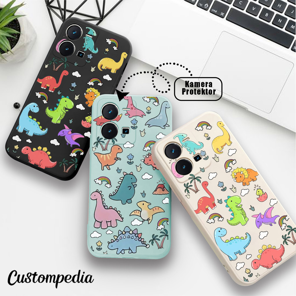 Case Oppo A58 A18 A36 A71 A12 CU551 Dino Cute Softcase Transparan Karakter Bergambar Anime Terlaris