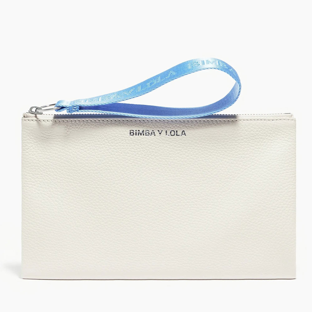 Bimba Y Lola Large Rectangular White Leather Wallet