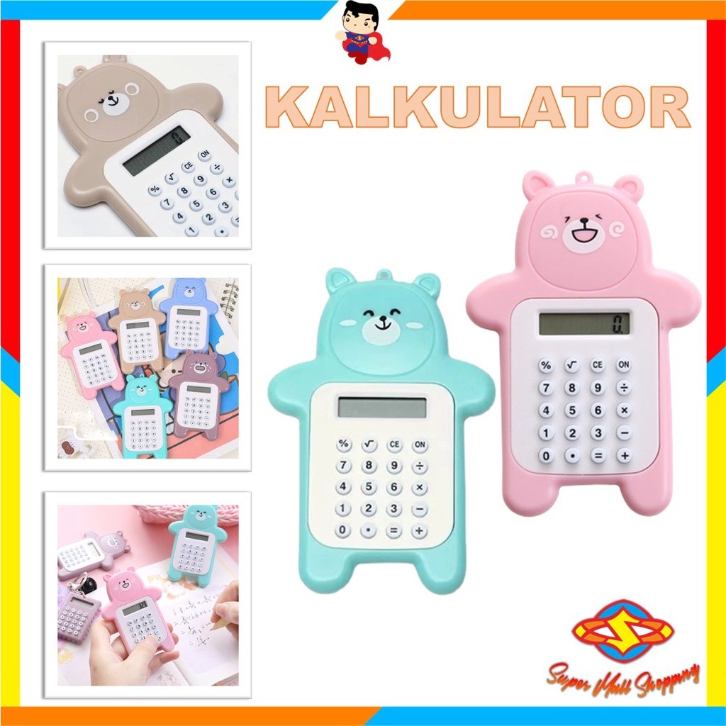 

Calculator Mini Portable Motif Bear Kalkulator Portable Mini Beruang Kalkulator Unik Kalkulator 8 Digit Mini Portable Kalkulator Beruang Tombol Karet Kalkulator Sekolah /Stationary Warna Warni