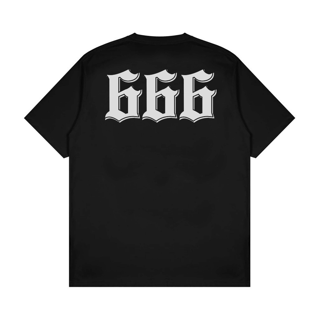 Kaos Satanic 666 T Shirt Musik Metal Unisex Pria Wanita Tshirt Vintage Uniseks Dewasa
