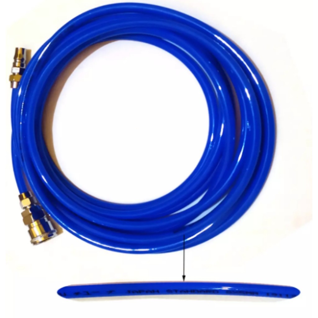 Selang angin 10 meter, selang kompresor, selang PU 1set dengan sambungan coupler ( gratis coupler SP