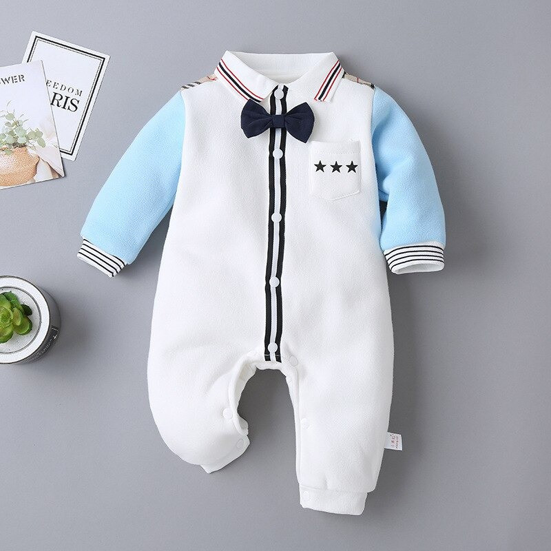 QF45TX Babylovanta - Baju bayi Jumper Lengan panjang TUXEDO CAPTAIN