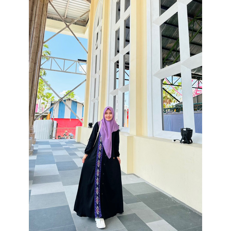 REALPICT DAILY DRESS TENUN PURPLE BY FAREECHA. GAMIS TENUN TERBARU /FAREECHA HIJAB / FAREECHA SYARI