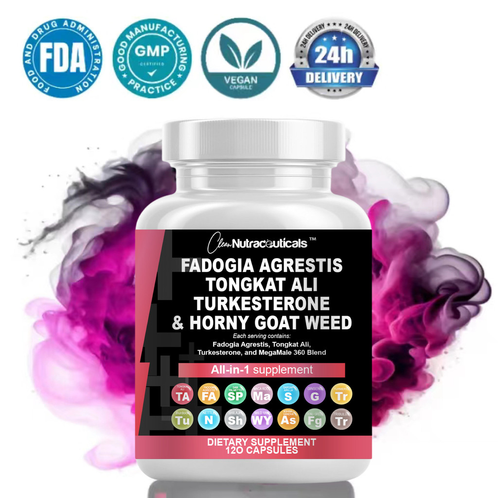 Clean Nutraceuticals 16-in-1 Herbal Formula Includes Fadogia Agrestis Extract, Tongkat Ali Extract,