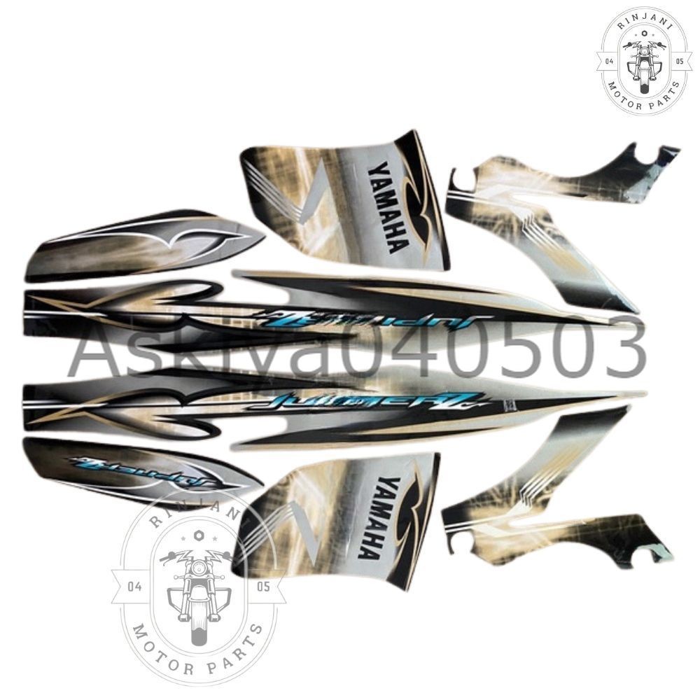 striping Yamaha Jupiter Z CW burhan 2008 2009 silver hitam sticker stiker lis body motor Persis Ori