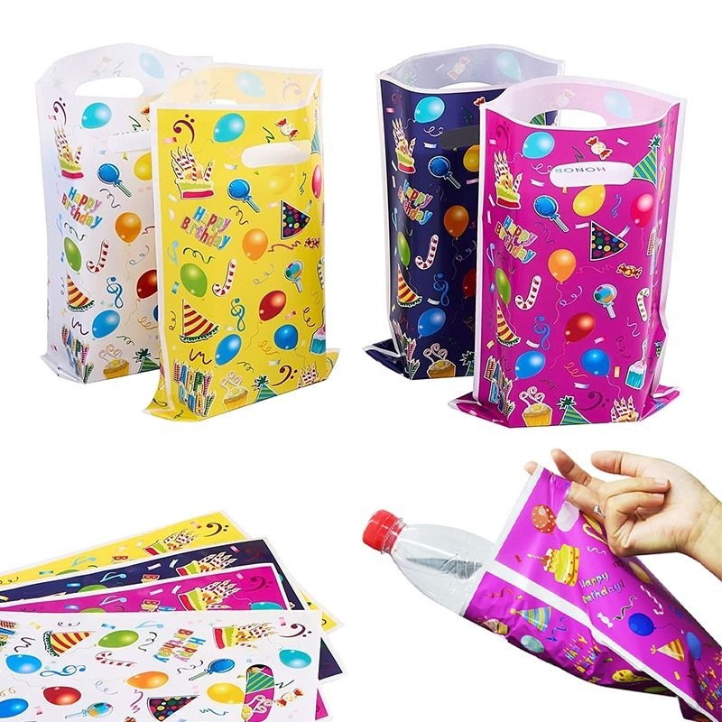 

10/20pcs Printed Gift Bags Plastic Birthday Theme Packaging Bag Colorful Candy Kids Child Birthday Party Favors Supplies