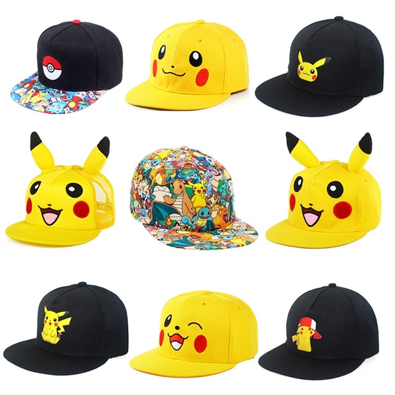 

Anime Figure Pokemon Baseball Cap Pikachu Hat Adjustable Pokemon Cosplay Hip Hop Cartoon Hats Boy Girl Kids Birthday Gift