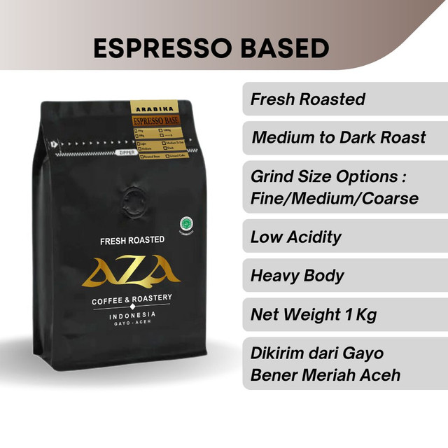 

Aza Coffee - Kopi Arabika Aceh Gayo Espresso Base 1 Kg