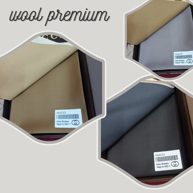 Kain WOOL ASLI (bukan semi WOOL) WOOL asli GUCCI SUPER PREMIUM EXLUSIV kain dinas jas pormal