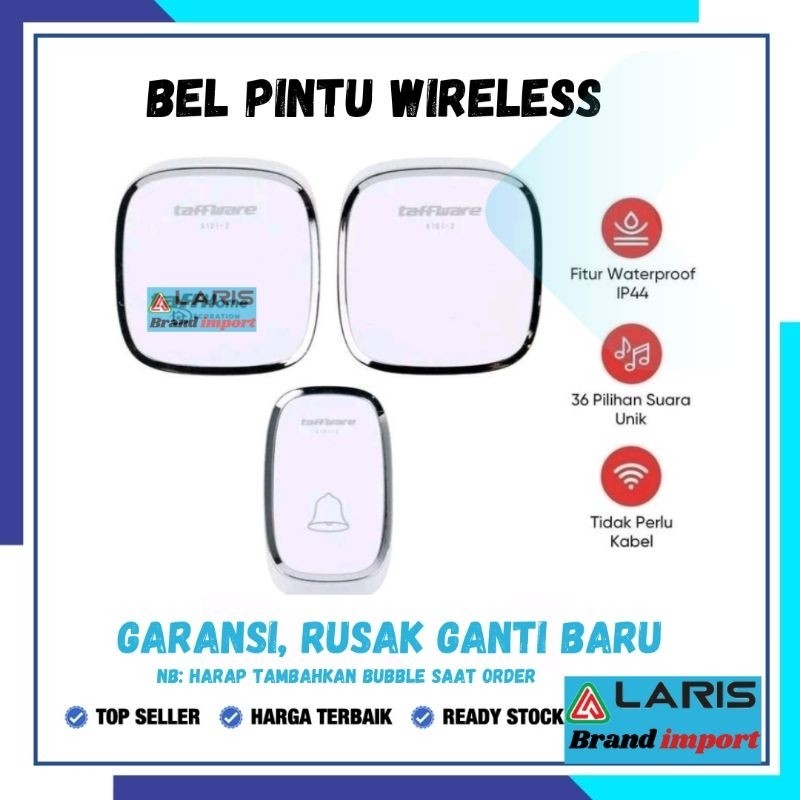 Taffware Bel Pintu Wireless Doorbells Waterproof 36 Nada - A101