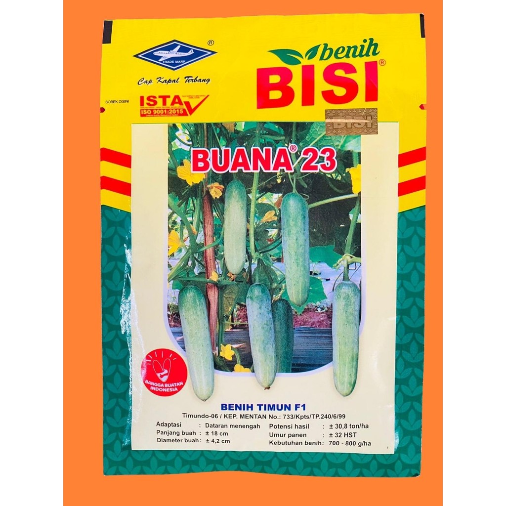 Benih Mentimun lalap hibrida F1 BUANA 23 isi 20gr tahan gemini virus dari cap KAPAL TERBANG MK