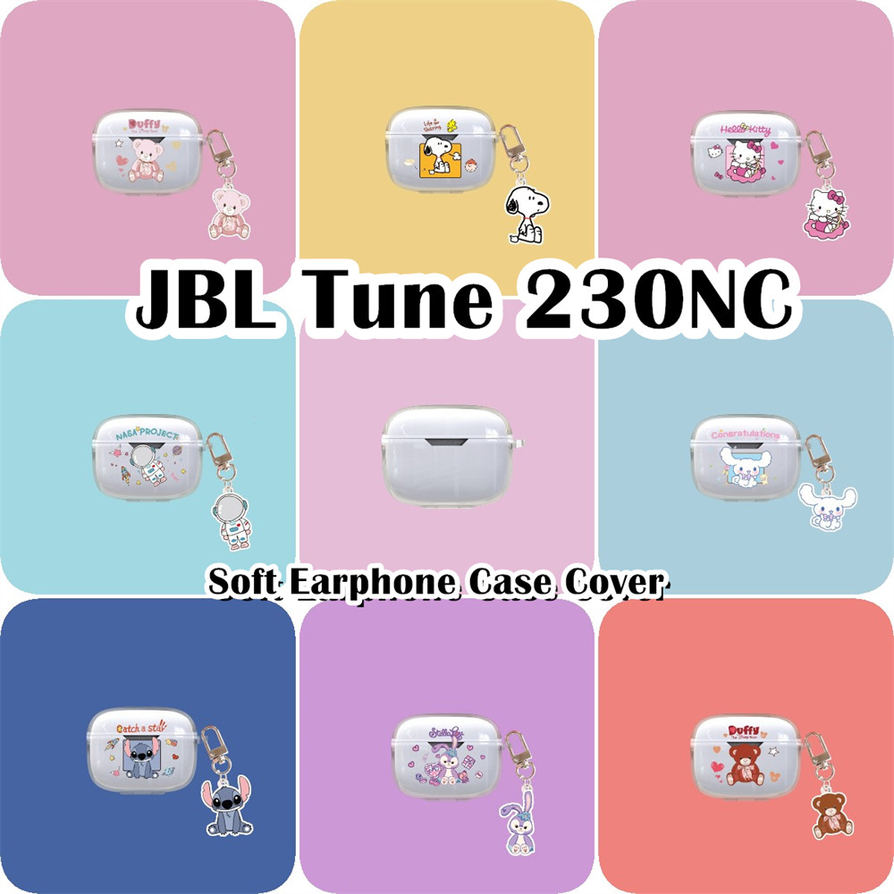 【 New product 】Untuk JBL Tune 230NC/JBL Tune 230 Case Transparan Trendi Kartun Soft Silicone Earphon