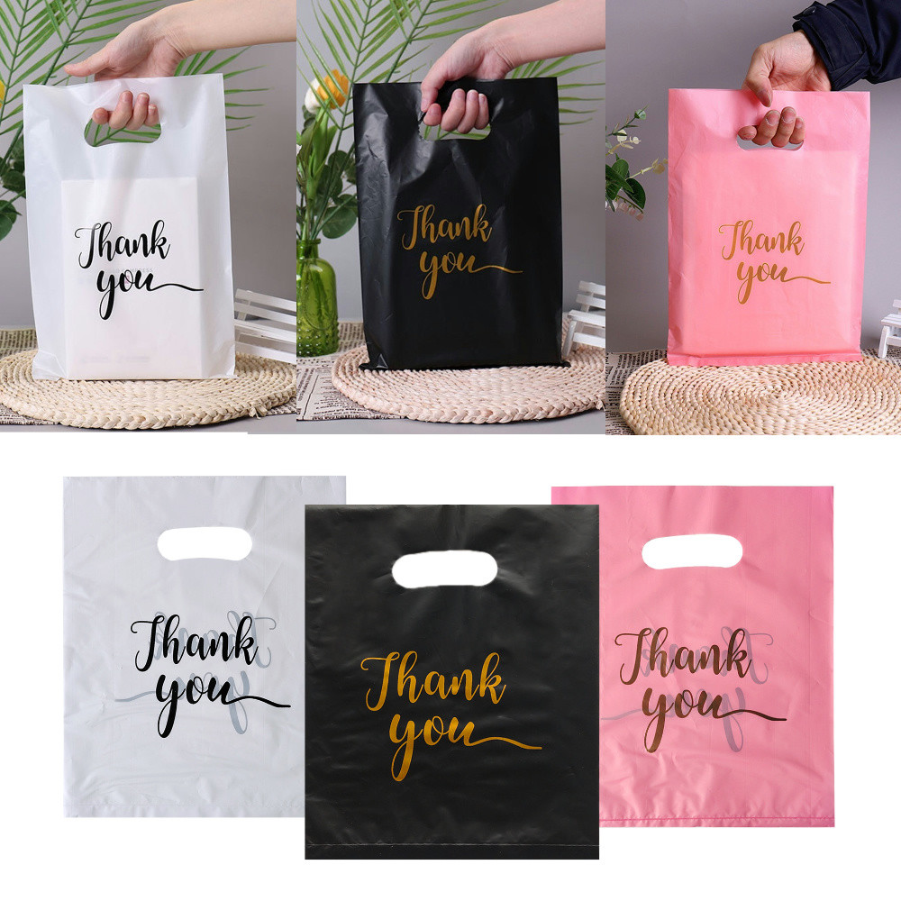 

10/50/100pcs Thank You Gift Bag Plastic Shopping Bag Candy Bags Birthday Wedding Party Favors Candy Cookie Wrappers