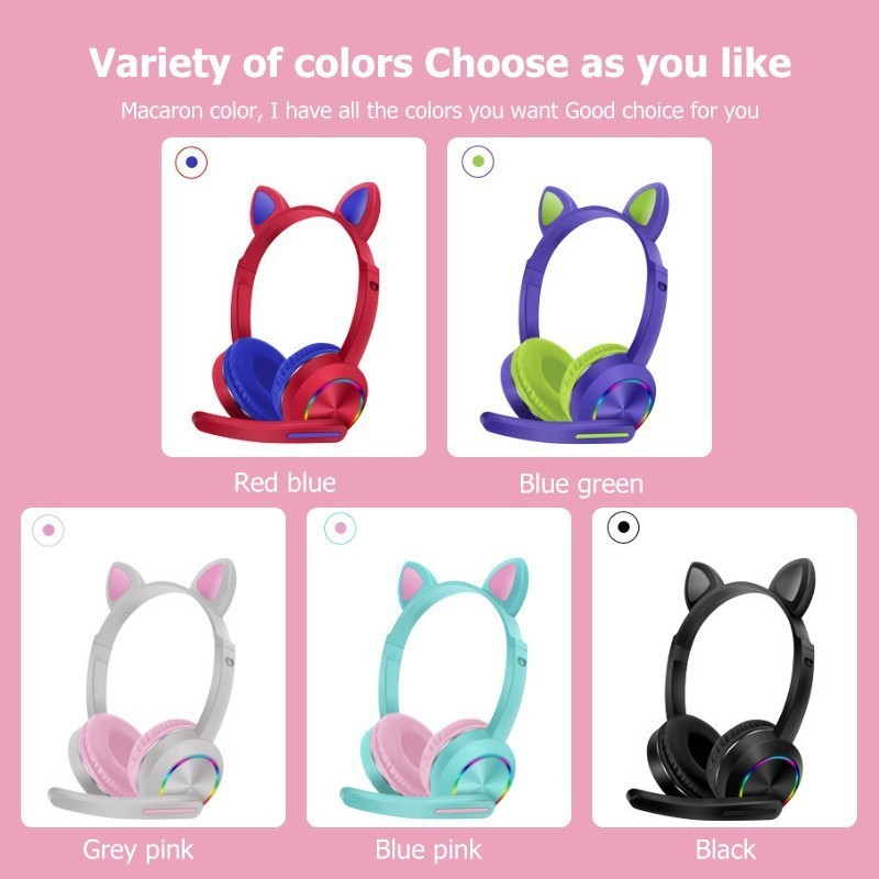 Headset bando bluetooth gaming AKZ-K23 wireless headphone led lig