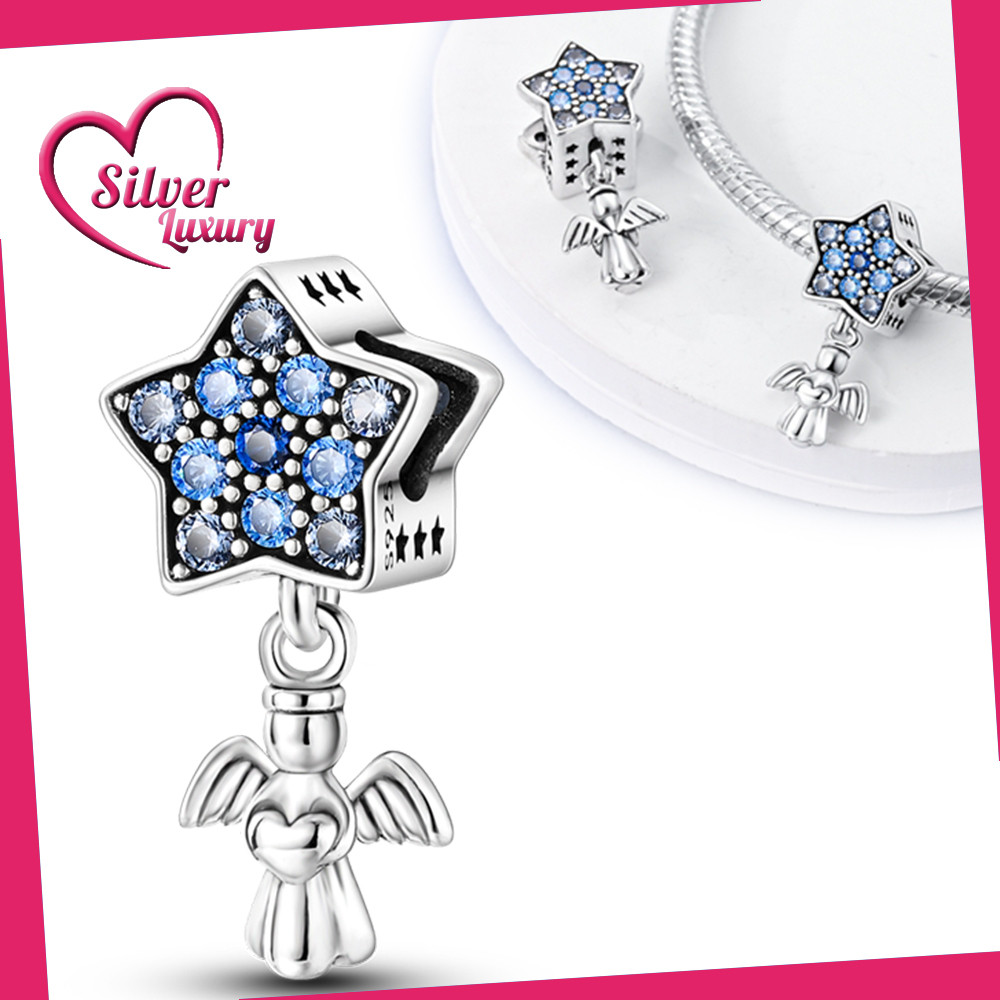 925 Sterling Silver Star Angel Pendant Jewelry Fit Pandora Charms Silver 925 Original Bracelet for J
