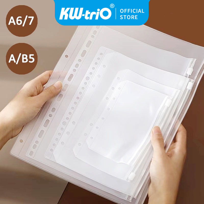 

Zipper Binder A6/A7/A5/B5 6-hole Transparent Hand Book/Storage Bag Zipper bag Accessories Zipper Pocket For Multiring Binder