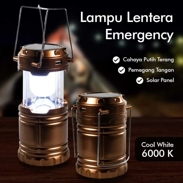 Colorf Lampu Emergency Led Rechargeable dan Baterai AA