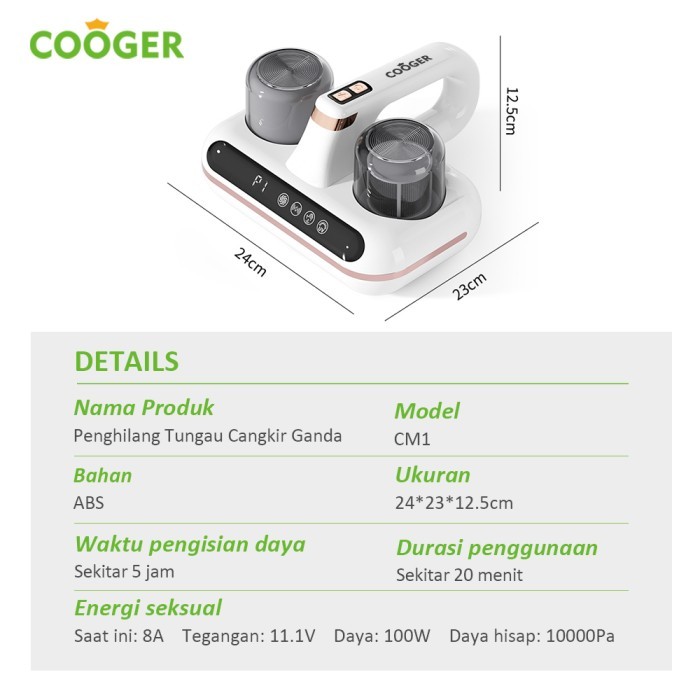 COOGER Vacuum Cleaner Alat Pembersih Pengendali Tungau Kasur Vacuum